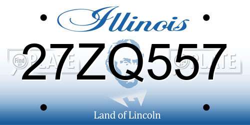 27ZQ557 Illinois License Plate
