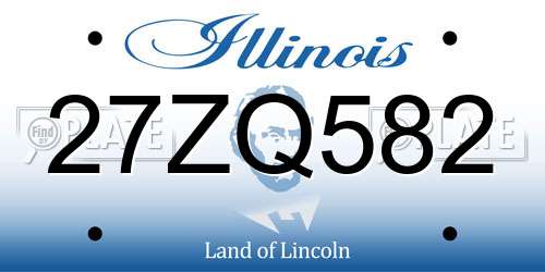 27ZQ582 Illinois License Plate