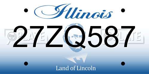 27ZQ587 Illinois License Plate