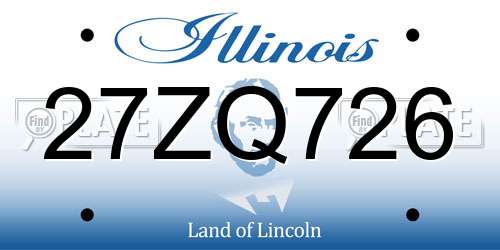27ZQ726 Illinois License Plate