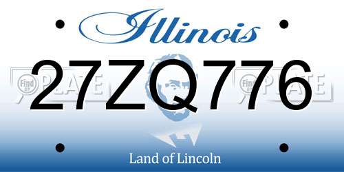 27ZQ776 Illinois License Plate