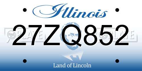 27ZQ852 Illinois License Plate