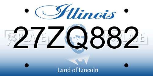 27ZQ882 Illinois License Plate