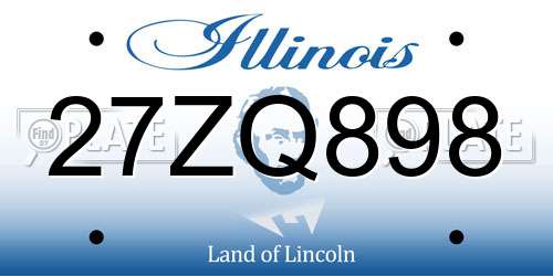 27ZQ898 Illinois License Plate