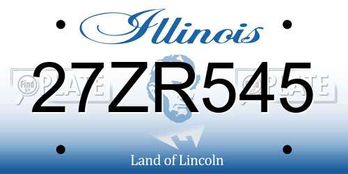 27ZR545 Illinois License Plate