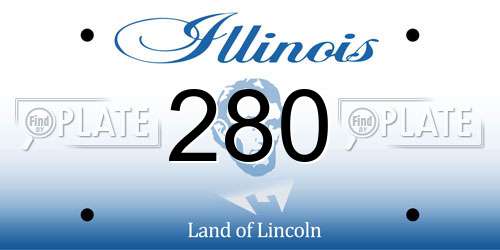 280 Illinois License Plate