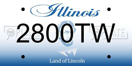 2800TW Illinois License Plate
