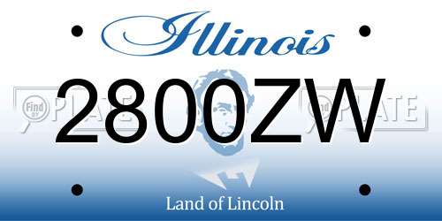 2800ZW Illinois License Plate