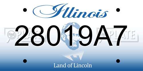28019A7 Illinois License Plate