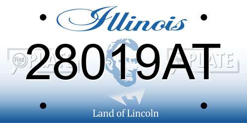 28019AT Illinois License Plate