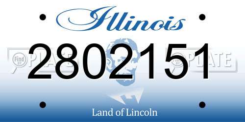 2802151 Illinois License Plate