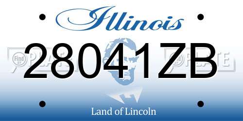 28041ZB Illinois License Plate