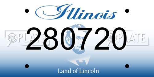280720 Illinois License Plate