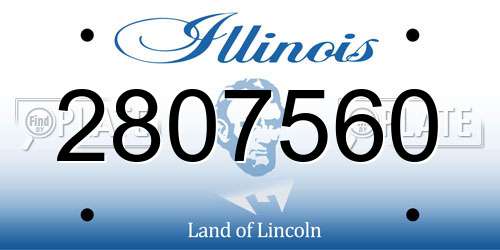 2807560 Illinois License Plate