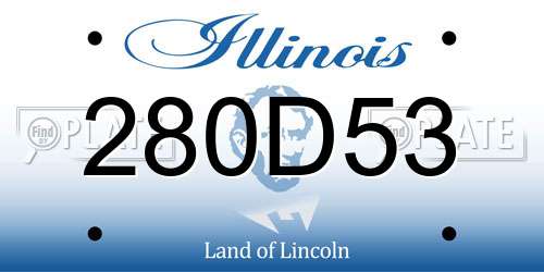 280D53 Illinois License Plate