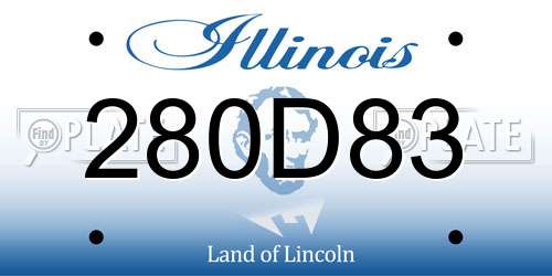 280D83 Illinois License Plate