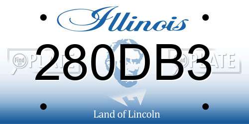 280DB3 Illinois License Plate