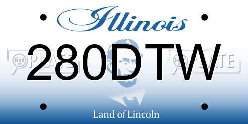280DTW Illinois License Plate
