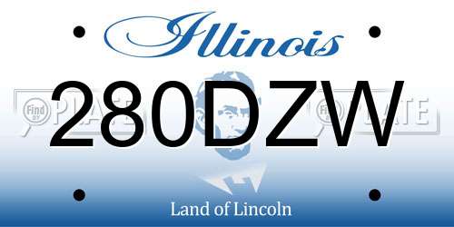 280DZW Illinois License Plate