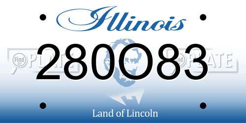 280O83 Illinois License Plate