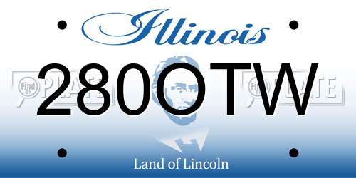 280OTW Illinois License Plate