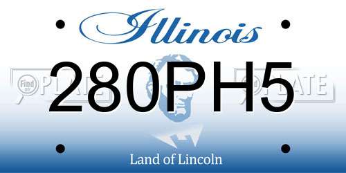 280PH5 Illinois License Plate