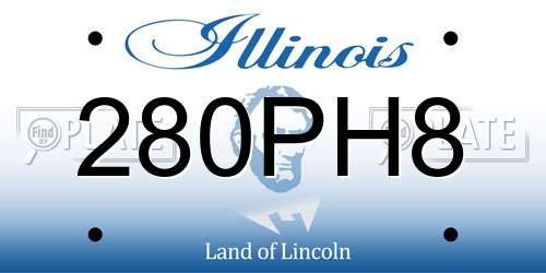 280PH8 Illinois License Plate