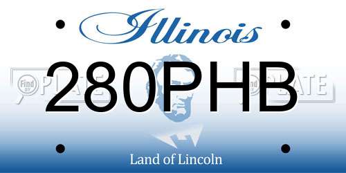 280PHB Illinois License Plate