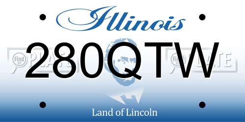 280QTW Illinois License Plate