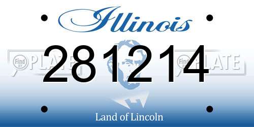 281214 Illinois License Plate