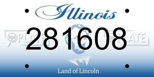 281608 Illinois License Plate