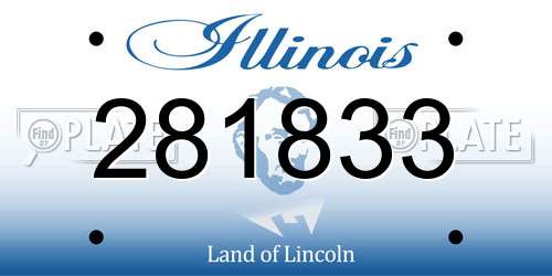 281833 Illinois License Plate