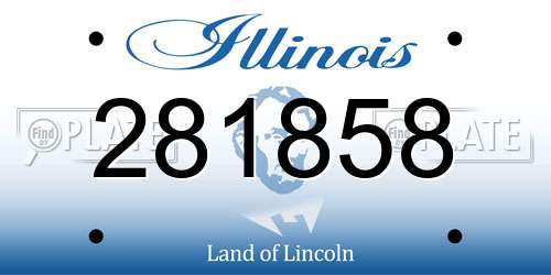 281858 Illinois License Plate