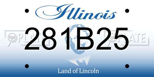 281B25 Illinois License Plate