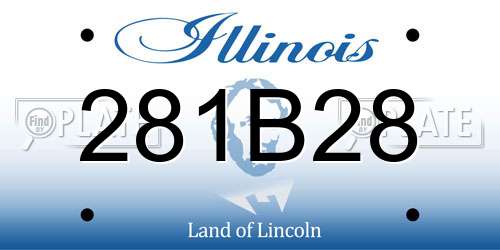 281B28 Illinois License Plate