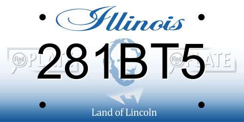 281BT5 Illinois License Plate