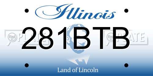 281BTB Illinois License Plate