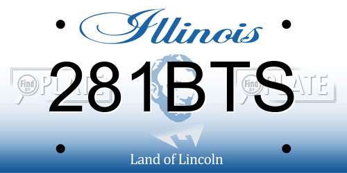 281BTS Illinois License Plate