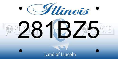281BZ5 Illinois License Plate