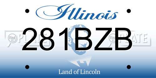 281BZB Illinois License Plate
