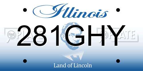 281GHY Illinois License Plate