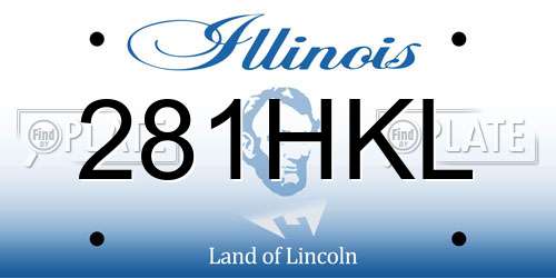 281HKL Illinois License Plate