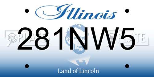281NW5 Illinois License Plate