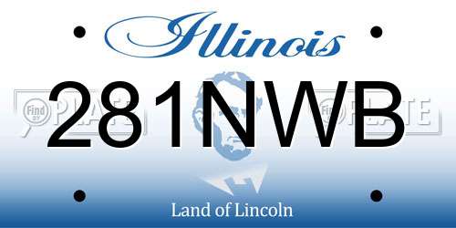 281NWB Illinois License Plate