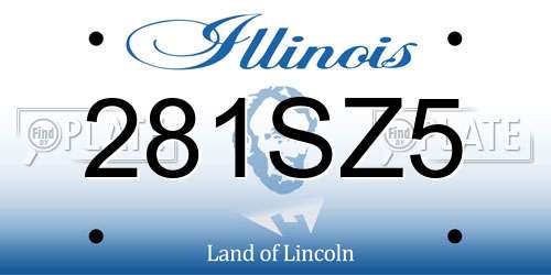 281SZ5 Illinois License Plate
