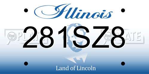 281SZ8 Illinois License Plate