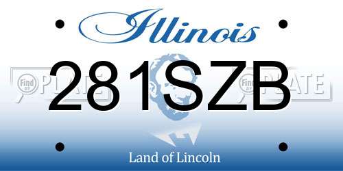 281SZB Illinois License Plate