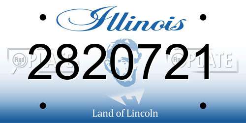 2820721 Illinois License Plate
