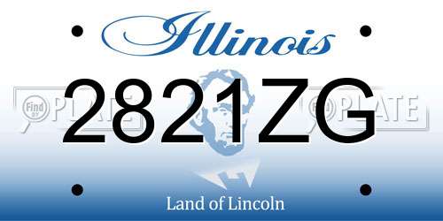 2821ZG Illinois License Plate