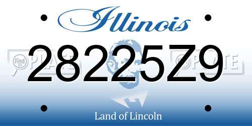 28225Z9 Illinois License Plate